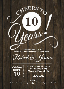 10 Hochzeitstag Einladungen Zazzle De