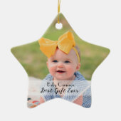 Rustikales 1. Weihnachts-Foto Neue Großeltern Keramik Ornament (Vorne)