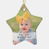 Rustikales 1. Weihnachts-Foto Neue Großeltern Keramik Ornament (Links)