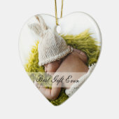 Rustikales 1. Weihnachtsfest Junge Mutter & Dady C Keramik Ornament (Links)