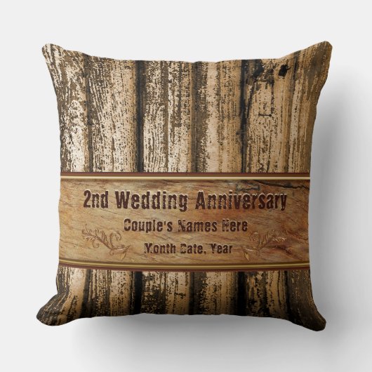 Rustikales 2. Hochzeitstipendium für Ehemann Kissen (Vorderseite)