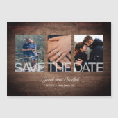 Rustikales 3-Foto Collage Magnet (Vorderseite)