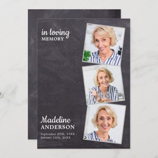 Rustikales 3-Foto-Gedenkorden zur Beerdigung Programm (Vorne/Hinten)