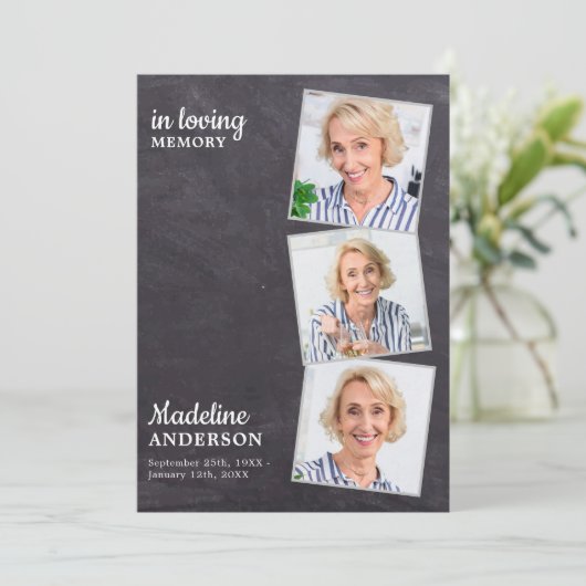 Rustikales 3-Foto-Gedenkorden zur Beerdigung Programm (Stehend Vorderseite)