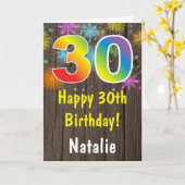 Rustikales 40. Geburtstag Farbenfrohe Regenbogenfe Karte (Gelbe Blume)