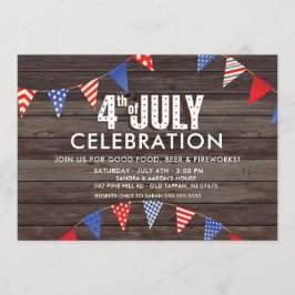 Rustikales 4. Juli Celebration Party Einladung