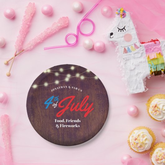 Rustikales 4. Juli Sommer Party Pappteller (Party)