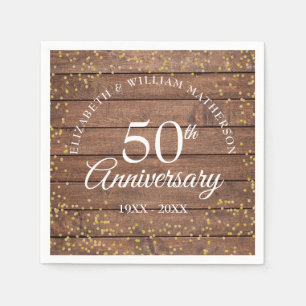 Rustikales 50. Jubiläums-Goldstaub-Konfetti Serviette