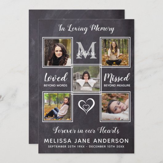 Rustikales 5-Foto-Mahnmal Programm (Vorne/Hinten)