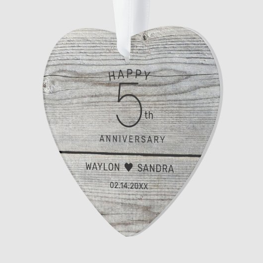 Rustikales 5. Jubiläum Ornament (Vorderseite)