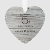 Rustikales 5. Jubiläum Ornament (Vorderseite)