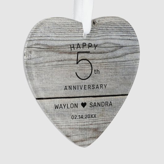 Rustikales 5. Jubiläum Ornament (Vorderseite)