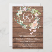 Rustikales 60. 75. Jubiläum Hochzeitsfeier Foto Einladung (Vorderseite)
