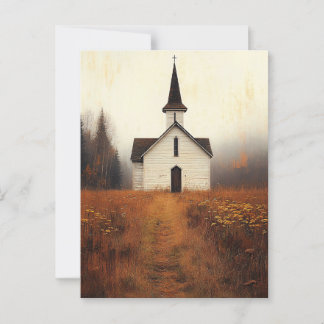Rustikales Abandoniertes Kirchengemälde Postkarte
