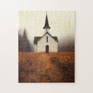 Rustikales Abandoniertes Kirchengemälde Puzzle