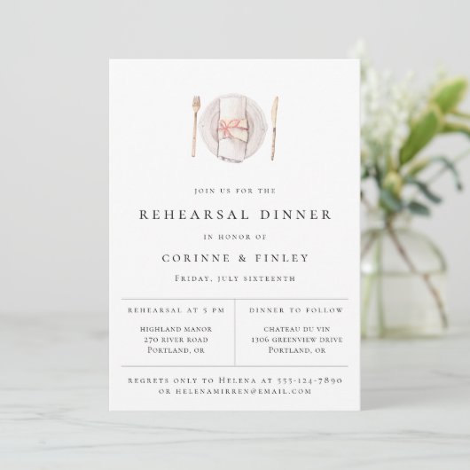 Rustikales Abendessen am Aquarelltisch Probe Ankündigung (Stehend Vorderseite)