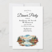 Rustikales Abendessen am Lakeside Forest Restauran Einladung (Vorderseite)