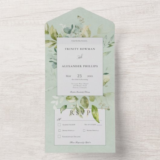 Rustikales Abendessen im Grünen All In One Einladung (Innen Boden)