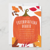 Rustikales Abendessen im Herbst Einladung (Vorderseite)