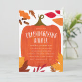 Rustikales Abendessen im Herbst Einladung (Stehend Vorderseite)