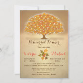 Rustikales Abendessen im Herbst Probe mit bunten L Einladung (Vorderseite)