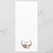 Rustikales Abendessen im Winter Hochzeitsmenü Menükarte (Rückseite)