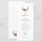 Rustikales Abendessen im Winter Hochzeitsmenü Menükarte (Vorne/Hinten)