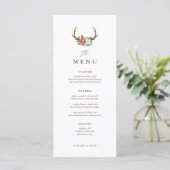 Rustikales Abendessen im Winter Hochzeitsmenü Menükarte (Stehend Vorderseite)