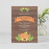 Rustikales Abendessen | Kürbis Einladung (Stehend Vorderseite)