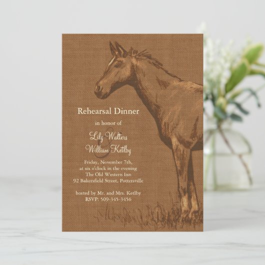 Rustikales Abendessen mit Rustikal Probe Einladung (Stehend Vorderseite)