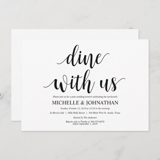 Rustikales Abendessen mit unserer Brunch Einladung (Vorne/Hinten)