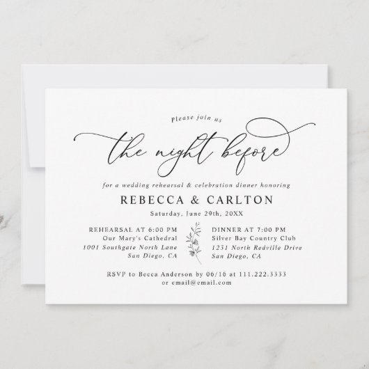 Rustikales Abendessen vor der Probe Einladung (Vorderseite)