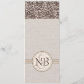 Rustikales Abendmenü Burlap Lace Menükarte (Rückseite)