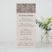 Rustikales Abendmenü Burlap Lace Menükarte (Stehend Vorderseite)