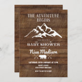 Rustikales Abenteuer Beginnt Kinderdusche Einladun Einladung (Vorne/Hinten)