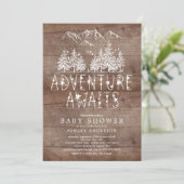 Rustikales Abenteuer erwartet Baby Shower Einladung (Stehend Vorderseite)