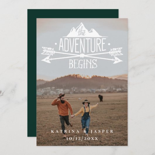 Rustikales Abenteuer fängt Save the Date Foto an Ankündigung (Vorne/Hinten)