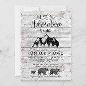 Rustikales Abenteuer Gesteinsberg Bären Einladung (Vorderseite)