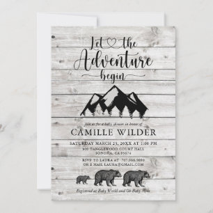 Rustikales Abenteuer Gesteinsberg Bären Einladung