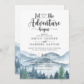 Rustikales Abenteuer im Wasserfarbenwald beginnt Einladung (Vorne/Hinten)