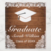 Rustikales Abschluss aus Holz und Weißspitzen Weinetikett (Einzelnes Label)