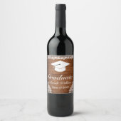 Rustikales Abschluss aus Holz und Weißspitzen Weinetikett (Vorderseite)