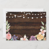 Rustikales Abschluss-Blumen-Licht-Holz-Foto Einladung (Rückseite)