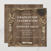 Rustikales Abschluss Einladung (Vorne/Hinten)