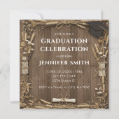 Rustikales Abschluss Einladung (Vorderseite)