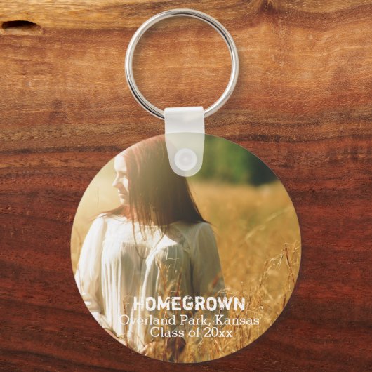 Rustikales Abschluss Foto-Klasse 20XX Schlüsselanhänger (Vorderseite)