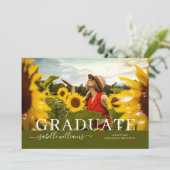 Rustikales Abschluss Foto Sonnenblumen Ankündigung (Stehend Vorderseite)