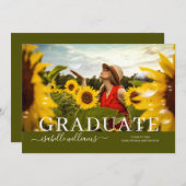 Rustikales Abschluss Foto Sonnenblumen Ankündigung (Vorne/Hinten)