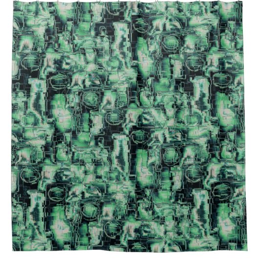 Rustikales abstraktes Bildmosaik in grünen Farbtön Duschvorhang (Vorderseite)