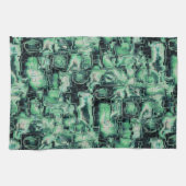 Rustikales abstraktes Bildmosaik in grüner Farbe Geschirrtuch (Horizontal)